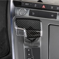 For Audi A6 (C8) A7 Q7 S6 RS6 S7 RS7 2019--2022 Gear Shift Head Cover Stickers Carbon Fiber Car Gear Shift Knob Trim Accessories