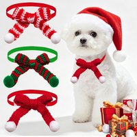 30/50PCS Adjustable Christmas Pet Bow Tie Knitted Xmas Pet Collar Dog Bowties Holiday Pet Neckwear Accessories for Small Dogs