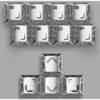 Aluminum Alloy Star Keycap Custom Metal CNC Hollow Personality Silver Keycap Spacebar WASD Direction Mechanical Keyboard Caps