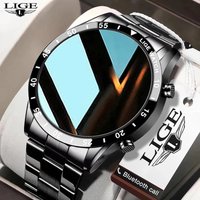 LIGE 2024 Smart Uhr Männer Voller Kreis Touchscreen Bluetooth Anruf Männer Smartwatch Wasserdichte Sport Aktivität Fitness Uhr + Box
