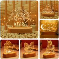 Bébé enfants USB veilleuse personnalisé enfants nom lampe personnalisé pépinière nouveau-né chambre décoration de la maison anniversaire Souvenir cadeau