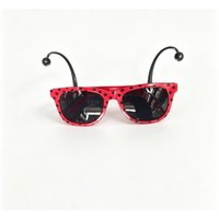 PESENAR Cute Ladybug Antenna Novelty Sunglasses, Red Black Spotted UV Protection Glasses, Perfect for Halloween, Insect Themed