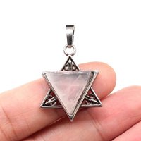 Charms Natural Healing Crystal Triangle Stone Pendants For Women DIY Necklace Amethyst Rose Quartz Hexagram Choice Men Jewelry