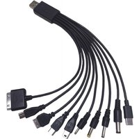 10 in 1 Universal USB Charging Cable Multi Pin Data Wire with Adapter Plugs for Mobile Phone MP3 Player Earphone Speaker GPS