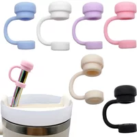 Straw Covers Cap Reusable Silicone Straw Toppers Compatible with Stanley Cup Spill Leak Stopper Splash Dust Proof Straws Cover