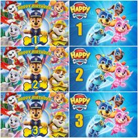3 4 5 6th Paw Patrol Birthday Party Decor Cute Dog Backdrop Cartoon Puppy Photography Background Baby Shower Supplies Kid Gift