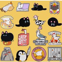 Funny Goose Enamel Pin Cartoon Duck Brooches For Women Collar Lapel Pin Backpack Bags Badges Party Gifts Clothing Accessories