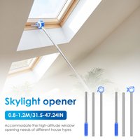 Window Opener Pole Telescopic with Hook Stainless Steel Window Opening Rod Multi Part Skylight Opener Pole for Skylight High Win