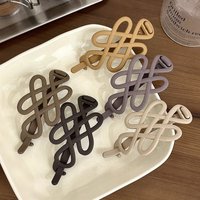French Minimalist Twist Hair Clip – Hollow Barrette with Decorative Knot, Strong Hold Claw for Bun & Updo, Elegant Gift