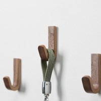 1PCS Walnut Wood Door Hook Strong Wall Mounted Single Hook No Drilling Clothes Adhesive Hook