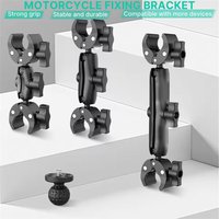 AliExpress MEUYAG Camera Double Clip Crab Clamp For GoPro Motorcycle Bicycle Handlebar Clip Bracket For Insta360 One X2 X3 Sports Camera Accessory