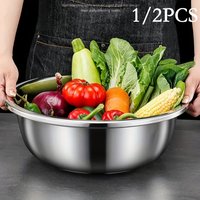 Thick Stainless Steel Multi-Functional Kitchen Bowl, Commercial & Home Use, Ultra Large 36/40cm Mixing Bowl