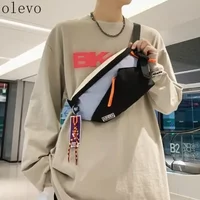 Couple Style Color Blocked Casual Sports Bag Large Capacity Crossbody Shoulder Chest Waist Bag for Daily Sports