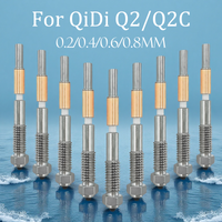 Nozzle For QIDI Q2/Q2C Bimetallic Hotend Nozzles 0.2/0.4/0.6/0.8mm Q2 Combo Quick Replacement Nozzle Q2C Combo 3D Printer Parts