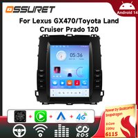 9,7'' Auto-Radio-Multimediaplayer für Toyota Land Cruiser Prado 120 Lexus GX470 2002-2009 Auto-GPS Kabelloses Carplay 6115 Headunit