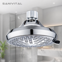 SANIVITAL Chrome ABS Fixed Rain Shower Head High Pressure Anti-Clog Nozzles Bathroom Replacement