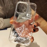 Mountain Range Pattern Clear Phone Case For iPhone 17 16 15 14 13 12 11 Pro Max 17 Air 14 15 Plus XS X XR Silicone Soft Cover