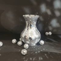 Small Disco Ball Vase Flower Pot Table Decor Sculpture Table Centerpiece Home Decor Unique Housewarming Gift For Wedding Party
