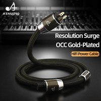 ATAUDIO HiFi Power Cable with EU/US/AU Carbon Fiber Gold Plated Plug Audio Power Cord for Power Filter Amplifier