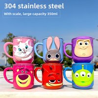 Disney Zootopia 3D Judy Hopps Kids Mug 304 Stainless Steel Shatterproof Cup with Scale Lotso Pixar for Milk Juice Gift Children