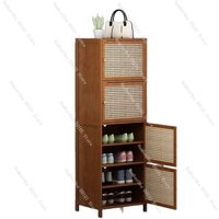 Multi Layer Shoe Rack Storage Cabinet Dust Proof Shoe Organizer Space Saving Narrow Shoe Shelf for Entryway Home