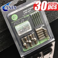 ANFS 30pcs Carp Fishing Accessories Kit - Quick Change Swivel, Plastic Lead Clip, Anti Tangle Sleeve, Great Terminal Tackle