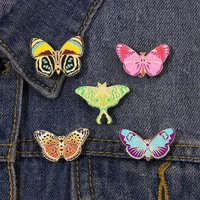 5Pcs/Set Colorful Butterfly Brooch Enamel Creative Funny Insect Metal Badge Lapel Pin Clothing Backpack Jewelry Accessories Gift