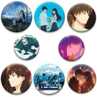 Anime The Tunnel To Summer,the Exit of Goodbyes Brooches KAORU TONO/ANZU HANASHIRO Lapel Pins Round Cartoon Badge Jewelry Gifts