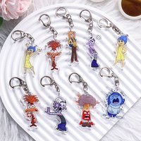 Disney Cartoon Inside Out Acrylic Car Keychain Bag Charms Accessories Cute Backpack Funny Key Holder Keyring Fans Friends Gifts