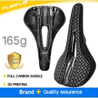 AliExpress plselis Plselis carbon fiber saddle, hollow and breathable, ergonomically designed bicycle saddle, 3D printed surface, weighing 165g.