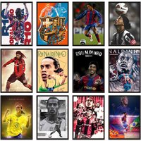 Football Legend Ronaldinho Poster For Office Bedroom Coffee Home Decor Durable Waterproof Aesthetic Stickers Wall Art HD