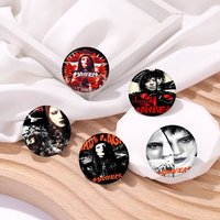 Singer L-Lady Gaga Mayhem Cartoon Brooches Anime Badge Round Handmade Brooch Lapel Pins Jewelry for Backpack Clothes Gifts