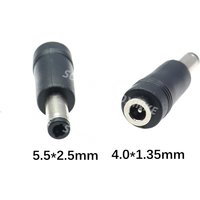 5PCS DC Power Adapter Connector Plug DC Conversion Head Jack Female 4.0x1.35mm Turn Plug Male 5.5x2.1mm Black