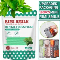 180 Pieces Of Mint Dental Floss Sticks In A Bag - Portable Toothpick Holder - Safe And Convenient To Carry For Travel