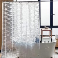 1pc Heavy Duty Clear Shower Curtain Liner with 3 Weighted Magnets, WaterCube Shower Curtain, PEVA Plastic Waterproof Curtain