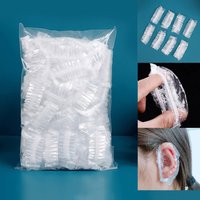 100/200/500PCS Disposable Earmuff Transparent Elastic Shower Hair Dye Ear Protection Cover Tool Shield Waterproof Earpack