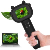 Kids Microscope 500X w/2" IPS, 4X Zoom & Dual Lens, STEM Kit for 3-12Y, Pocket Gift Boys/Girls BDay/Xmas