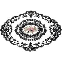 Retro Lace Placemat 12x16-in Oval Embroidered Table Place Mats French Crochet Doilies Coasters Cup Mat for Home Wedding, Black