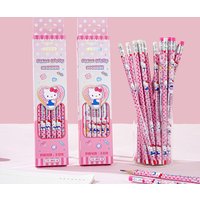12Pcs Genuine Sanrio Hello Kitty Hb Pencil Cartoon Kt Cat Student Drawing Pencils School Stationery Rewards Girls Birthday Gifts