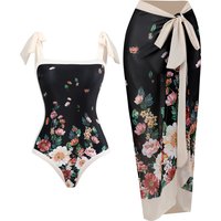 2025 Sexy Two-Piece Skirt Women's Bikini Set Push Up Floral Print Swimwear Sling Beachwear Swimsuit Party Brazilian Bathing Suit