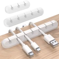 Silicone USB Cable Clip Winder Organizer Round Charger Cord Clips Desk Tidy Management Wire Adhesive Holder Clamp in Home Office