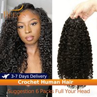 Burmese Curly Crochet Human Hair Knotless Pre-Separated Crochet Hair Extensions 100% Human Hair Full Head Brazilian Remy Hair