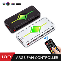 1~9 Port 3-in-1 4-Pin PWM Magnetic Hub with Remote PWM Magnetic Fan Hub Splitter ARGB Hub Splitter for PC Cases