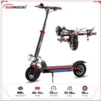 Hulajnoga Elektryczna SUNNIGOO N3 Silnik 800W Bateria 48V13Ah Hulajnoga Elektryczna dla Dorosłych Sportowa Terenowa Górskia 10-calowe Opony Składana Hulajnoga Elektryczna na Śnieg