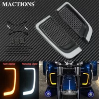 Motocykl kierunkowskaz LED do biegania owiewka dolne grille jasne czarne dla Harley Touring Tri Road Street Electra Glide FLHTCU