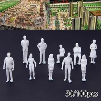 50/100Pcs 1:75 Scale Miniature People Model White Figures For Architectural Building Sand Table Railway Scene Layout Diorama Kit