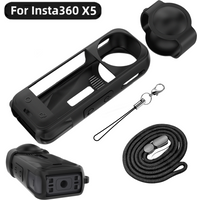 Silicone Case For Insta360 X5 Protector Witj Protective Lens Cap Cover for Insta 360 X5 Accessories Action Camera