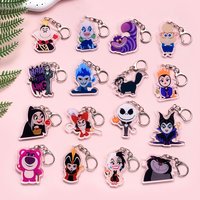 1/16Pcs Disney Lucifer Cat Hook Evil Villains Acrylic Keychain Backpack Pendant Bag Charms Accessories Decoration Holiday Gifts