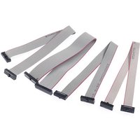 1PCS FC 1.27mm Pitch Gray Flat Ribbon Data Cable IDC Double Ends Same Direction 6/10/14/16/20/30/34/40P JTAG ISP Download Cable