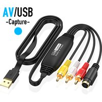 RCA AV to USB Video Audio Capture Card MS2107 CVBS S-Video Grabber 1080P/30Hz VHS TV DVD VCR DV Set Top Box Recorder for Mac PC